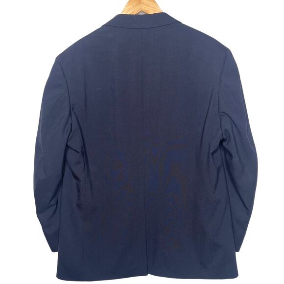 Turnbury Men's 42R Navy Blue 100% Wool Blazer Gold Buttons Jacket Old Money EUC - Picture 2 of 9